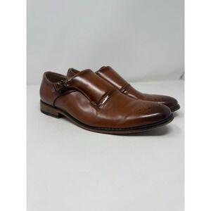 Gino Vitale tan leather monk strap shoes Men's 8.5